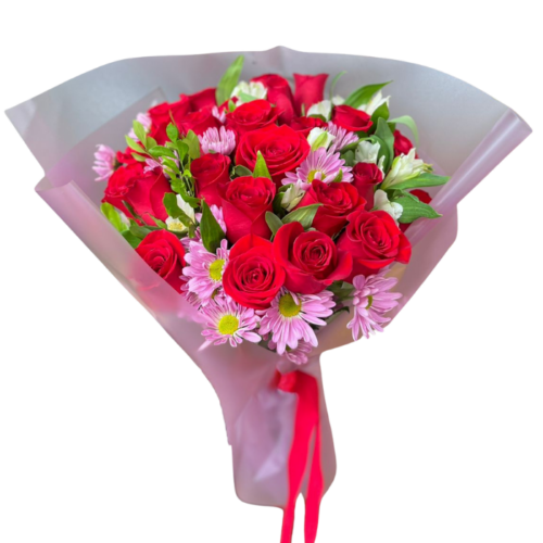 ROSAS ROJAS Y FOLLAJE - Enviar Ramo