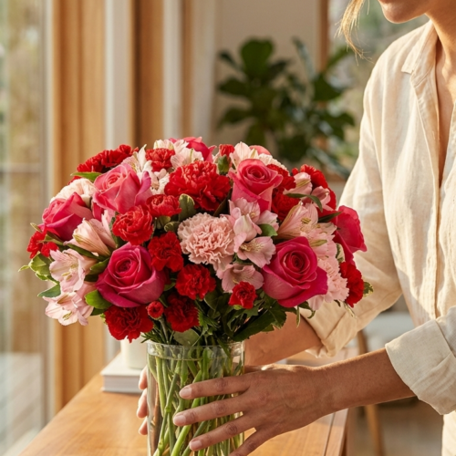 ERES PRECIOSA - Ramillete Multifloral de Rosas, Claveles y Clavellinas. LatamB