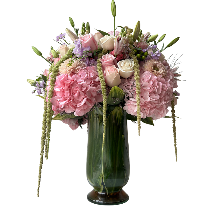 Siempre Tu - Arreglo de Rosas, Hortensias y Lirios.