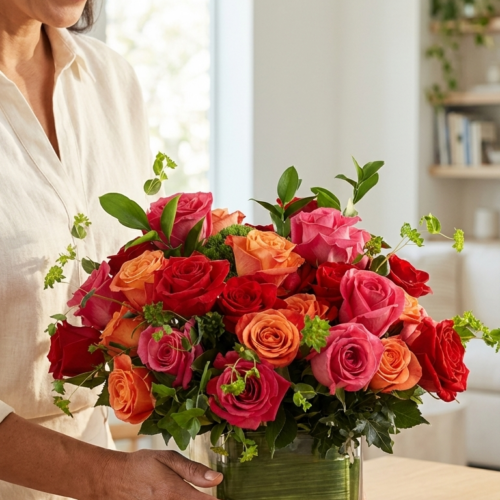 EXUBERANTE VIDA - Ramillete de Rosas con Hypericus. LatamB