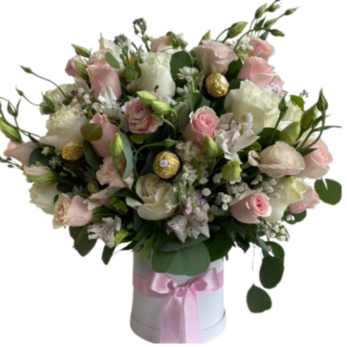 Box Sweet Love Exquisite - Box Multifloral de Rosas y Chocolates Ferrero Rocher