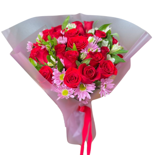 ROSAS ROJAS Y FOLLAJE - Enviar Ramo LatamB