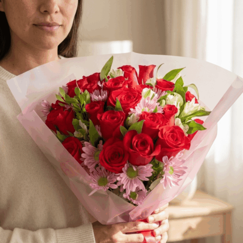ROSAS ROJAS Y FOLLAJE - Enviar Ramo LatamB
