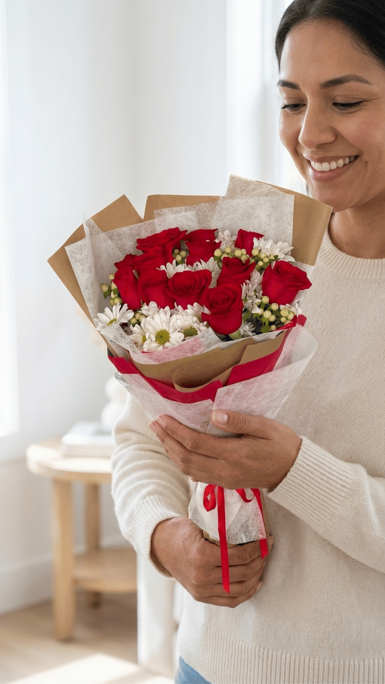 Bouquet de Rosas y Margaritas - Ramillete de Rosas Latam - Imagen 2
